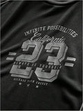 Men's Number Graphic Oversized Jersey Shirts Short Sleeve Crew Neck Baggy Summer T Shirt